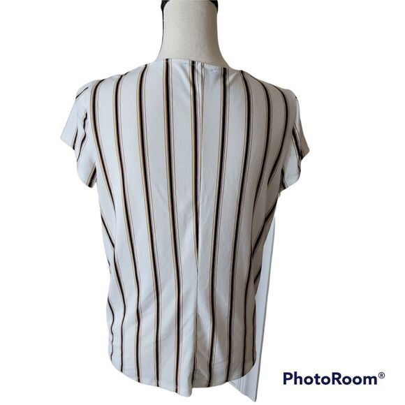 Adrianna Papell Striped Knotted Front Top. Size S. - Picture 4 of 8